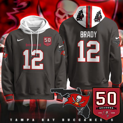 Tampa Bay Buccaneers Creamsicle Throwback Hoodie - 50th Season Patch - All Stitched