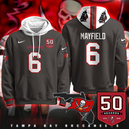 Tampa Bay Buccaneers Creamsicle Throwback Hoodie - 50th Season Patch - All Stitched
