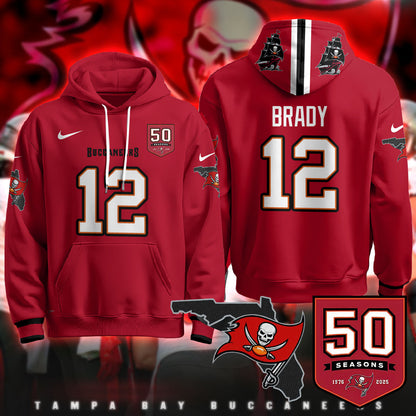 Tampa Bay Buccaneers Creamsicle Throwback Hoodie - 50th Season Patch - All Stitched
