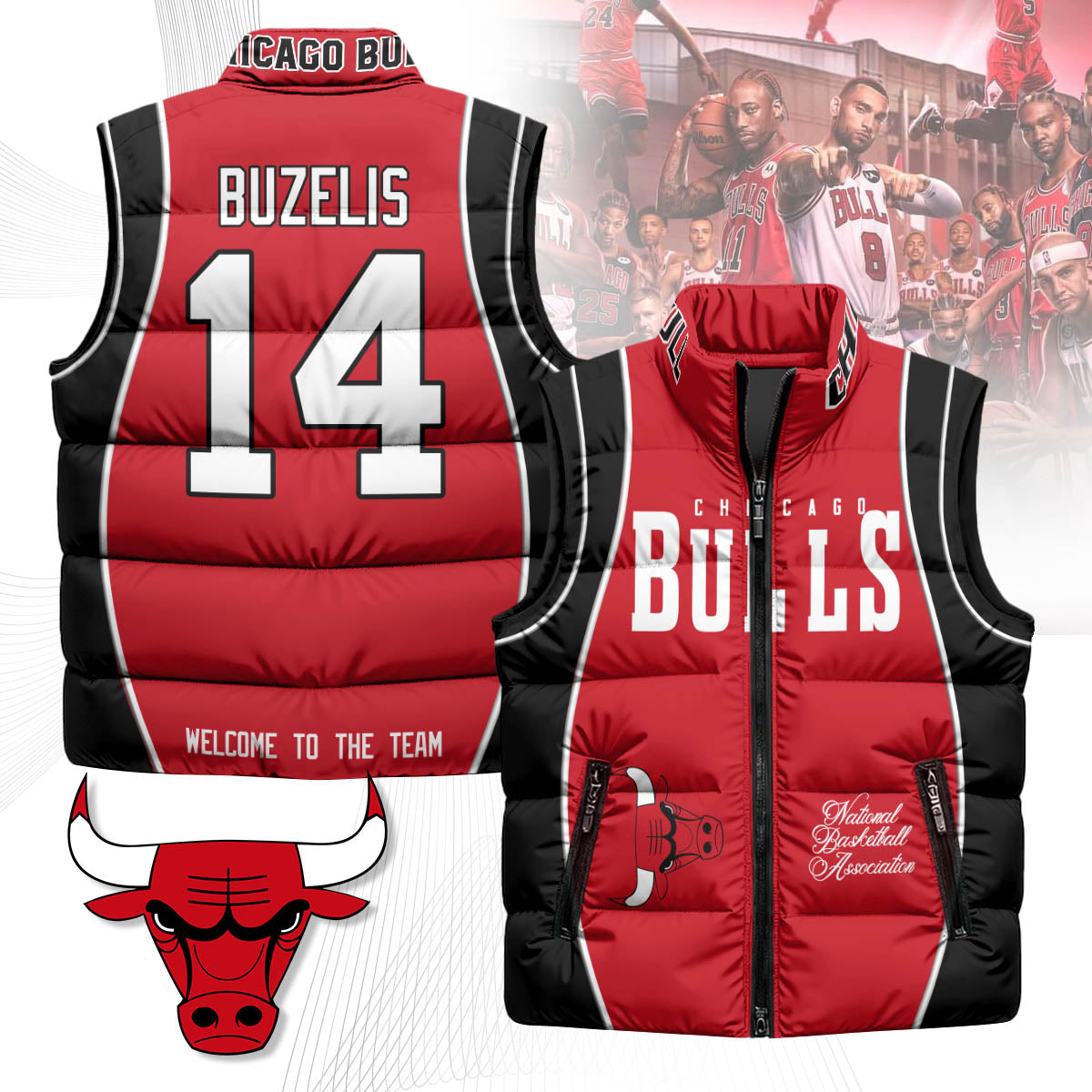 Chicago Bulls Unisex Puffer Vest