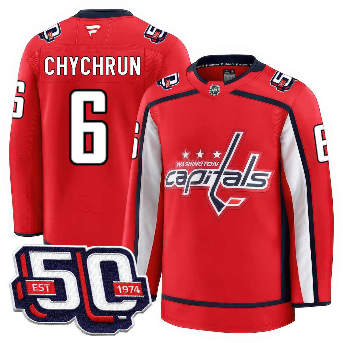 Washington Capitals 50th Anniversary Premium Jersey - All Stitched