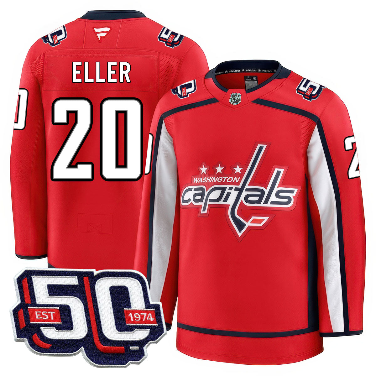 Washington Capitals 50th Anniversary Premium Jersey - All Stitched