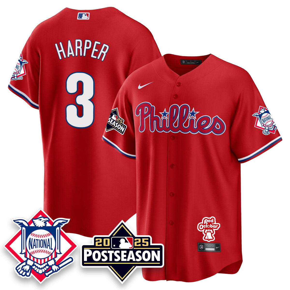 Philadelphia Phillies 2025 Postseason Jersey - All Stitched