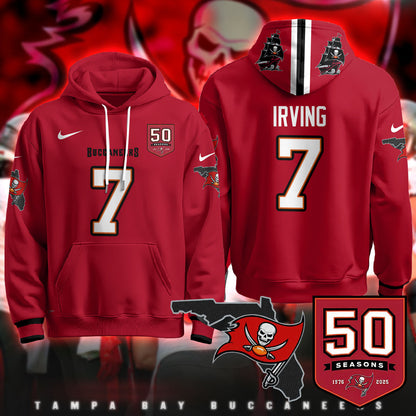 Tampa Bay Buccaneers Creamsicle Throwback Hoodie - 50th Season Patch - All Stitched