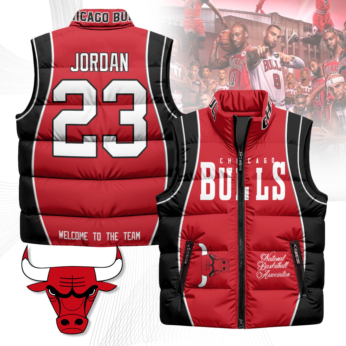 Chicago Bulls Unisex Puffer Vest