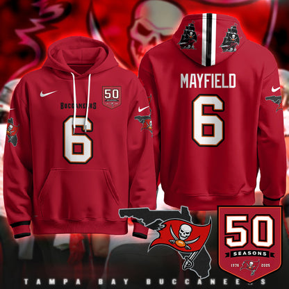 Tampa Bay Buccaneers Creamsicle Throwback Hoodie - 50th Season Patch - All Stitched