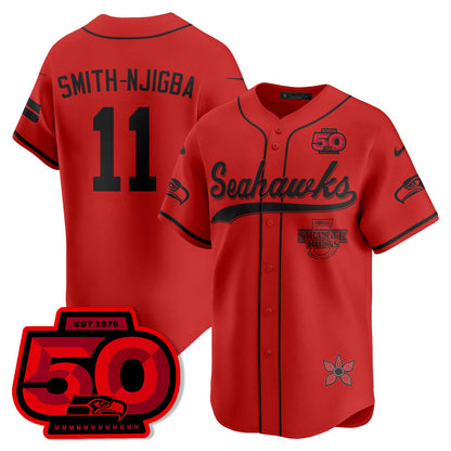 Seattle Seahawks Stranger Things Vapor Limited Baseball Jersey - All Stitched