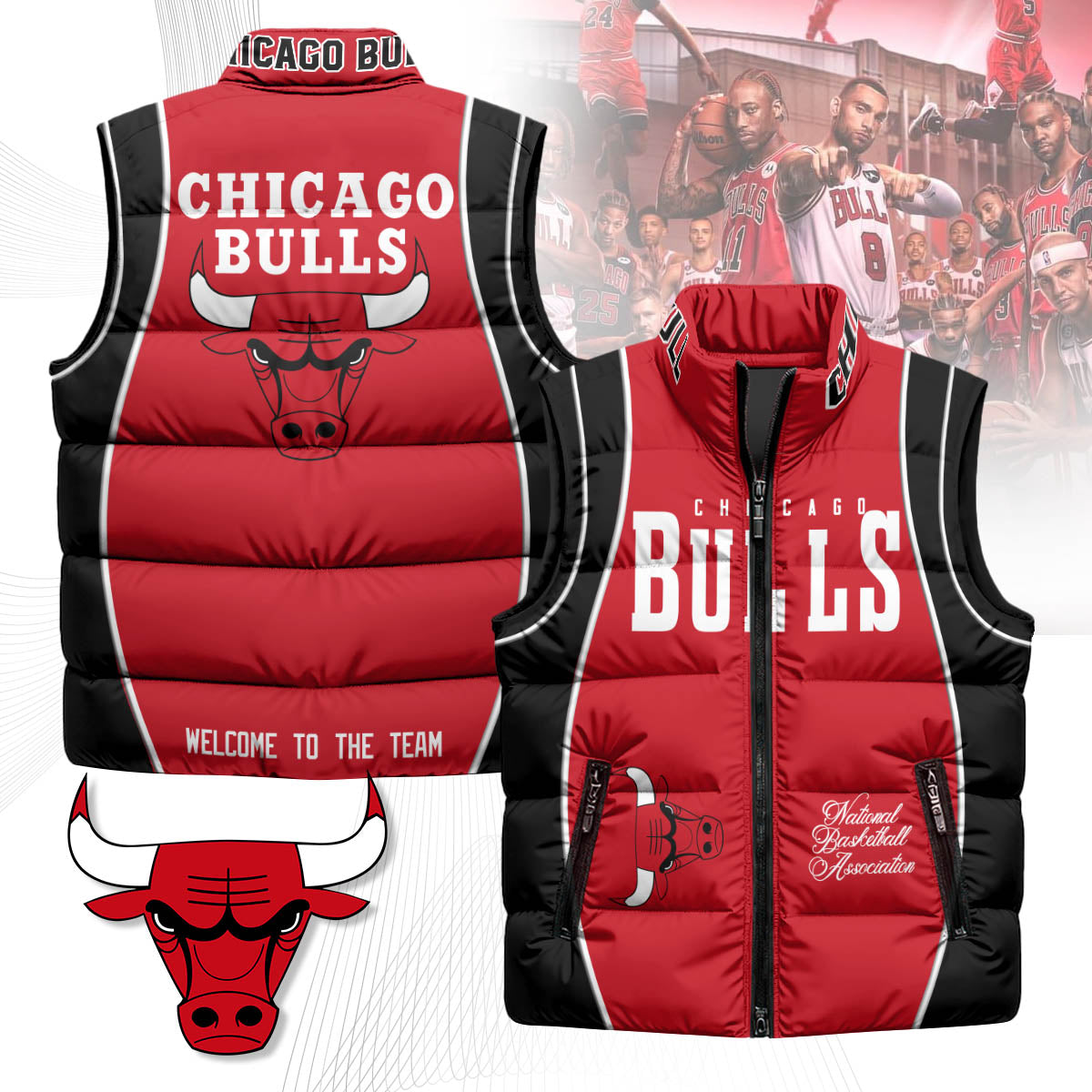Chicago Bulls Unisex Puffer Vest