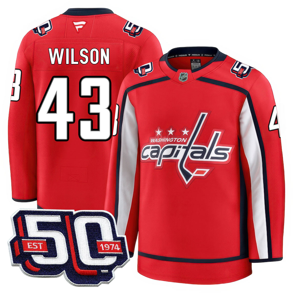 Washington Capitals 50th Anniversary Premium Jersey - All Stitched