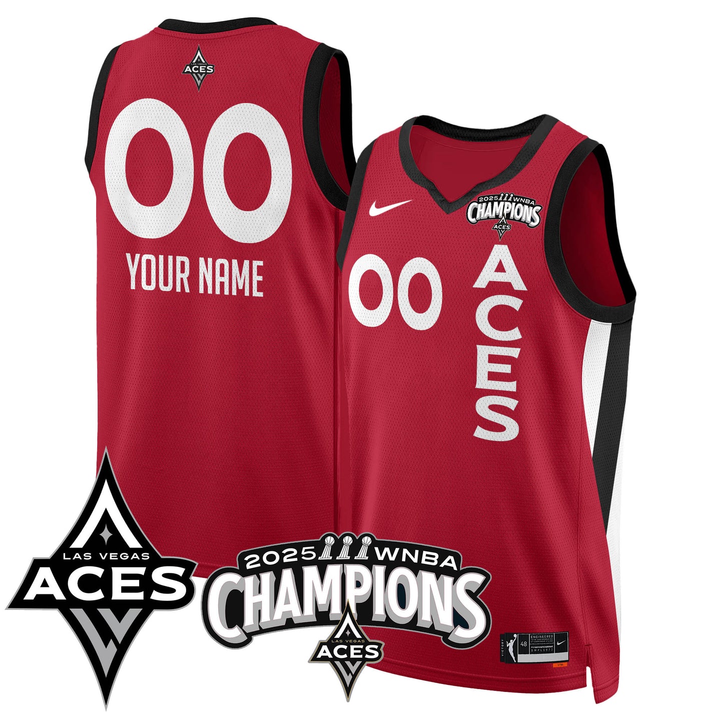 Las Vegas Aces 2025 WNBA Championship Custom Jersey - All Stitched