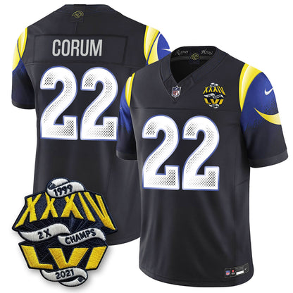 LAR 2-Time Champions Patch Vapor Limited Jersey - All Stitched