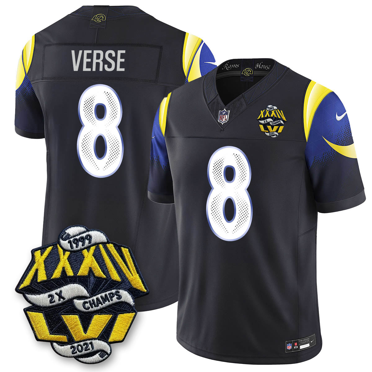 LAR 2-Time Champions Patch Vapor Limited Jersey - All Stitched