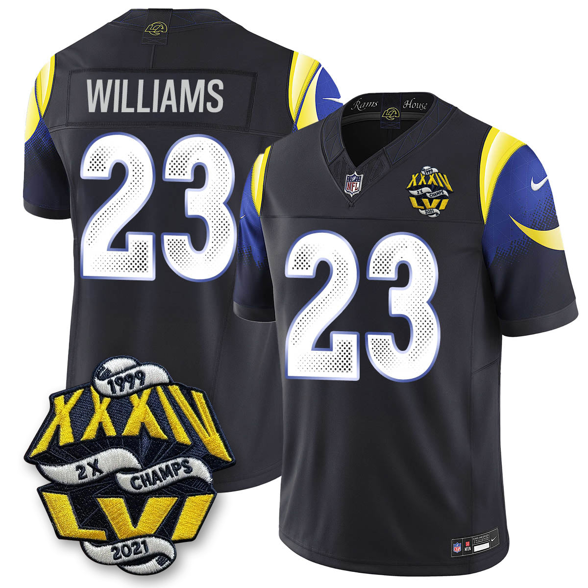 LAR 2-Time Champions Patch Vapor Limited Jersey - All Stitched