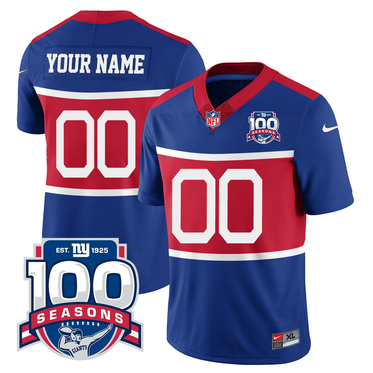 Giants "Century Red' 100TH Season Commemorative Custom Jersey TLA - All Stitched