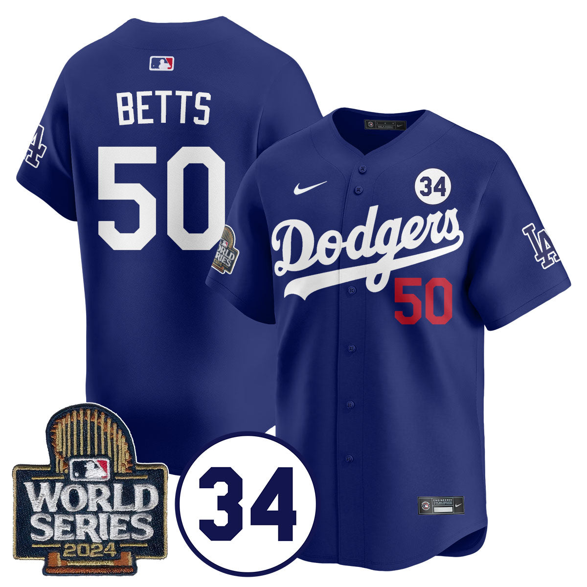 Dodgers World Series - Fernando Valenzuela Memorial Jersey - All Stitched