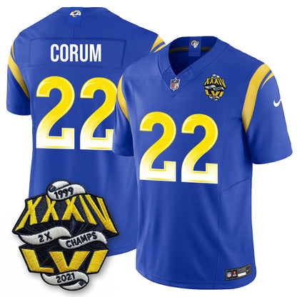 LAR 2-Time Champions Patch Vapor Limited Jersey - All Stitched