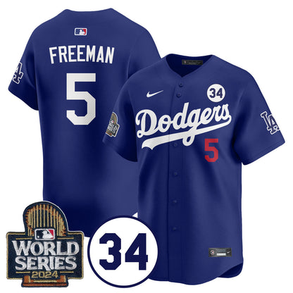 Dodgers World Series - Fernando Valenzuela Memorial Jersey - All Stitched