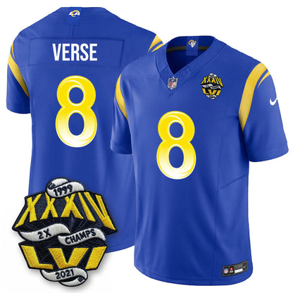 LAR 2-Time Champions Patch Vapor Limited Jersey - All Stitched