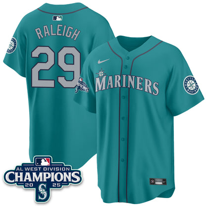 Seattle Mariners 2025 AL West Division Champions Jersey - All Stitched