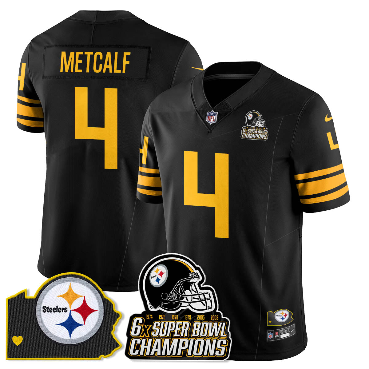 PIT 6-Time Champions Patch Vapor Limited Jersey - All Stitched