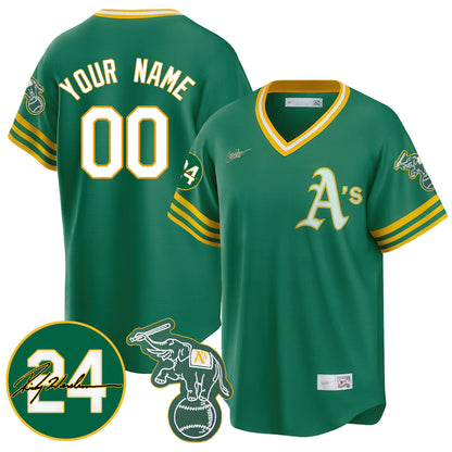 Oakland Athletics 2024 Ricky Henderson Memorial Custom Jersey - All Stitched