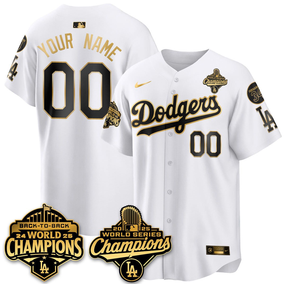 Custom LAD 2025 World Series Champions Jersey - All Stitched