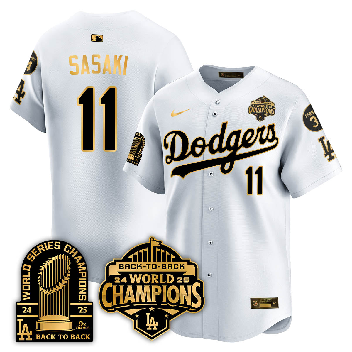 LAD 2025 World Series Champions Jersey - 9x Champs - All Stitched