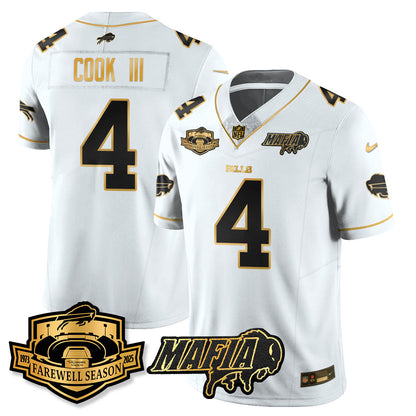 BUF 2025 Bills Mafia Patch Gold Vapor Limited Jersey - All Stitched