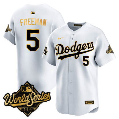 Los Angeles Dodgers 2025 World Series Gold Jersey - All Stitched