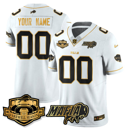 BUF 2025 Bills Mafia Patch Gold Vapor Limited Jersey - All Stitched