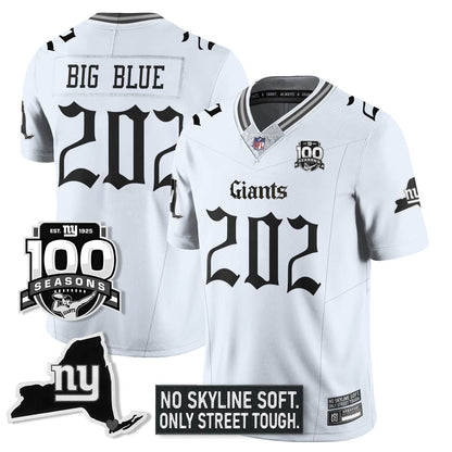 NYG 100th Seasons 'Gothic Gotham Edition' Vapor Limited Jersey - All Stitched