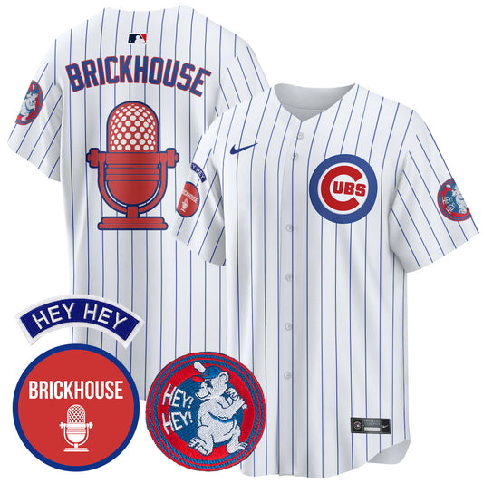 Chicago Cubs Limited Jersey - Jack Brickhouse "Hey Hey" Patch - All Stitched