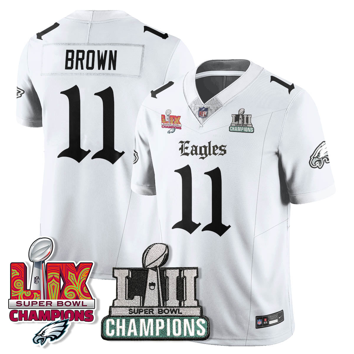 PHI 'Gothic Philly' LII-LIX Super Bowl Champions Vapor Limited Jersey - All Stitched