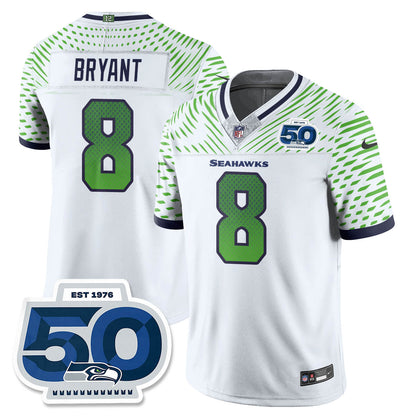 Seattle Seahawks 2025 "Rivalries" 50th Season Patch Vapor Limited Jersey - All Stitched