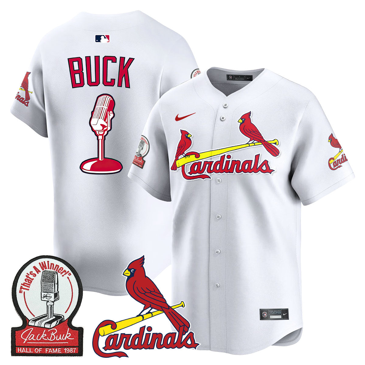 St. Louis Cardinals Jack Buck  Limited Jersey - All Stitched