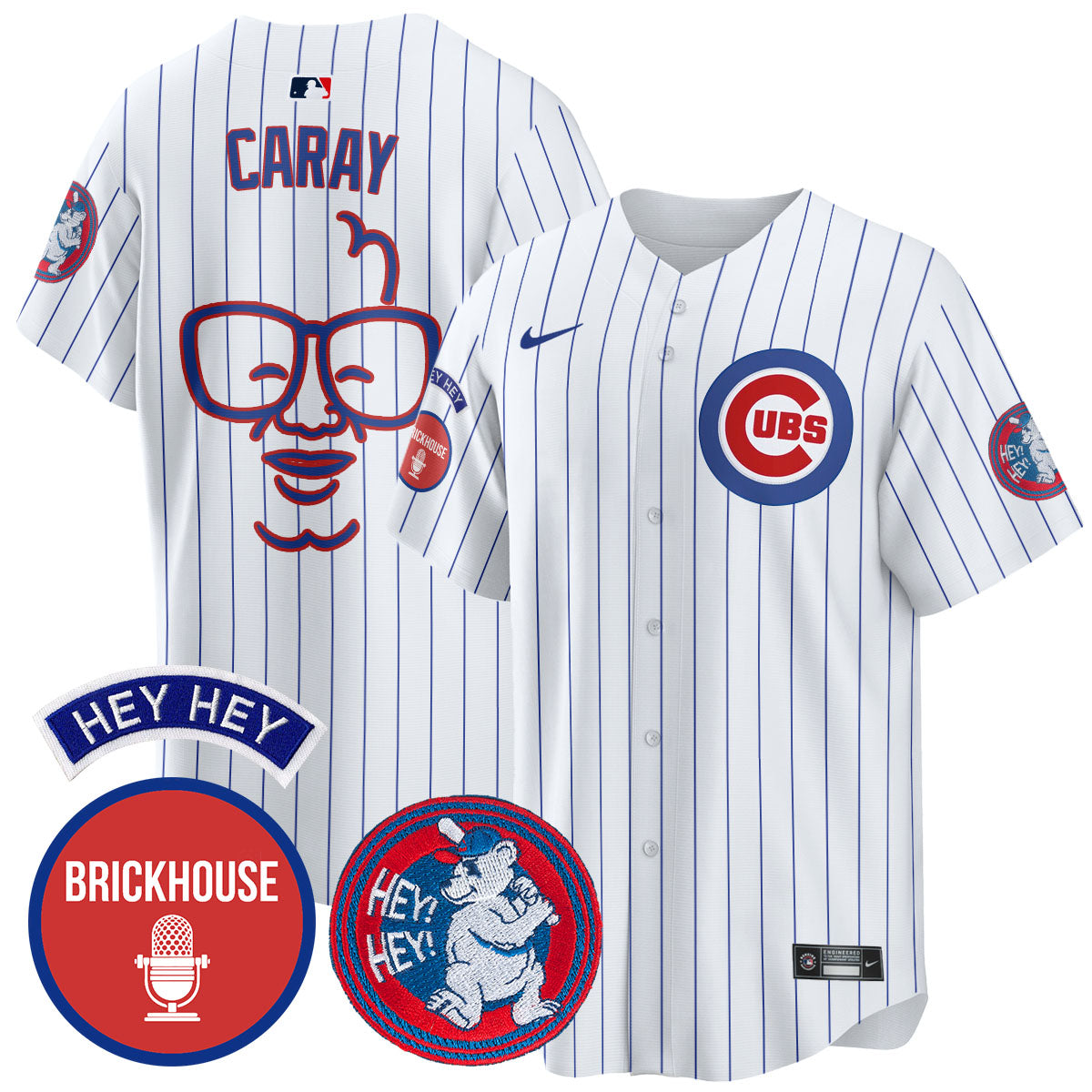 Chicago Cubs Limited Jersey - Jack Brickhouse "Hey Hey" Patch - All Stitched