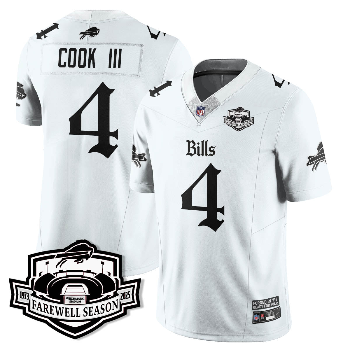 BUF Gothic Vapor Limited Jersey - Farewell Highmark Patch - All Stitched