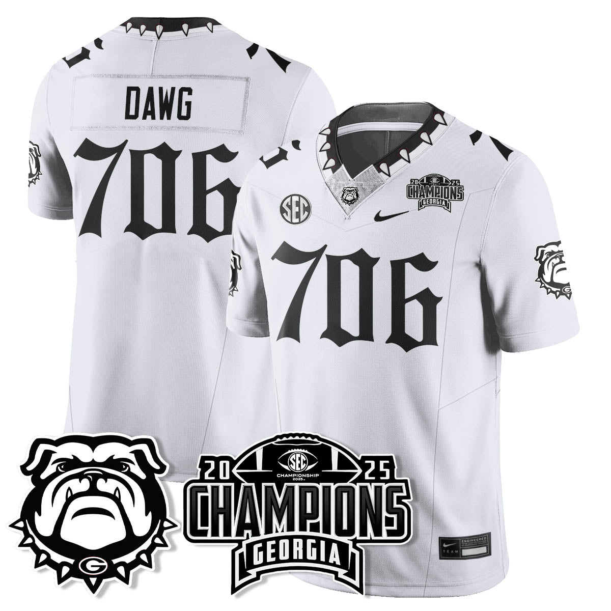 UGA Gothic Vapor Limited Jersey - SEC Football Champions - All Stitched