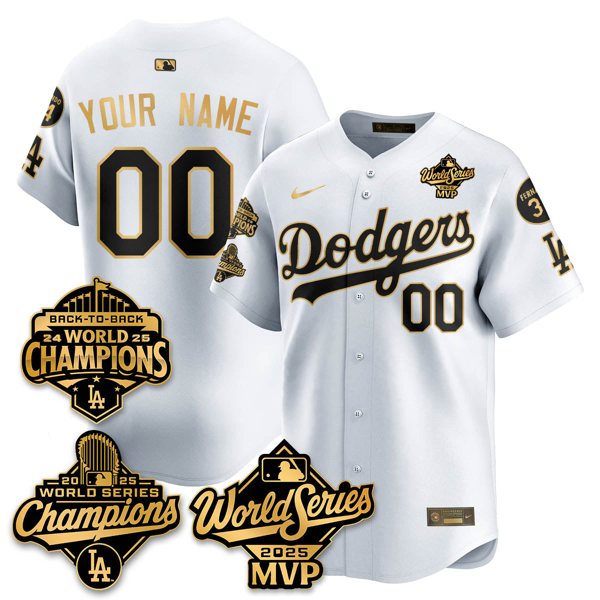 Yoshinobu Yamamoto LAD 2025 World Series MVP Jersey - All Stitched