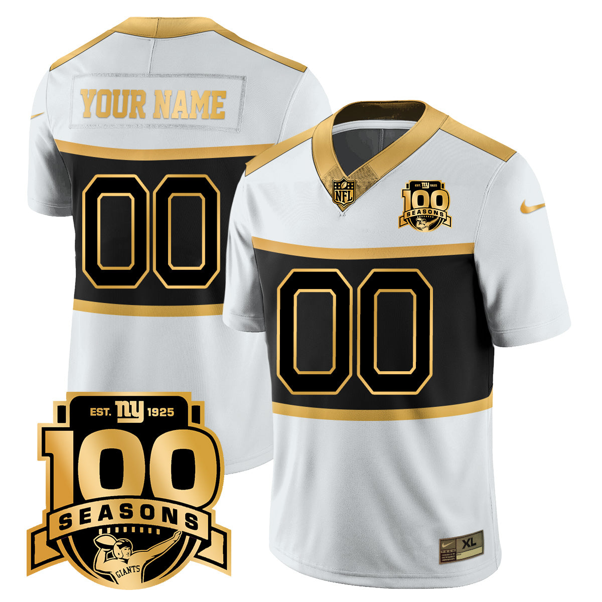 Giants "Century Red' 100TH Season Commemorative Custom Jersey TLA - All Stitched