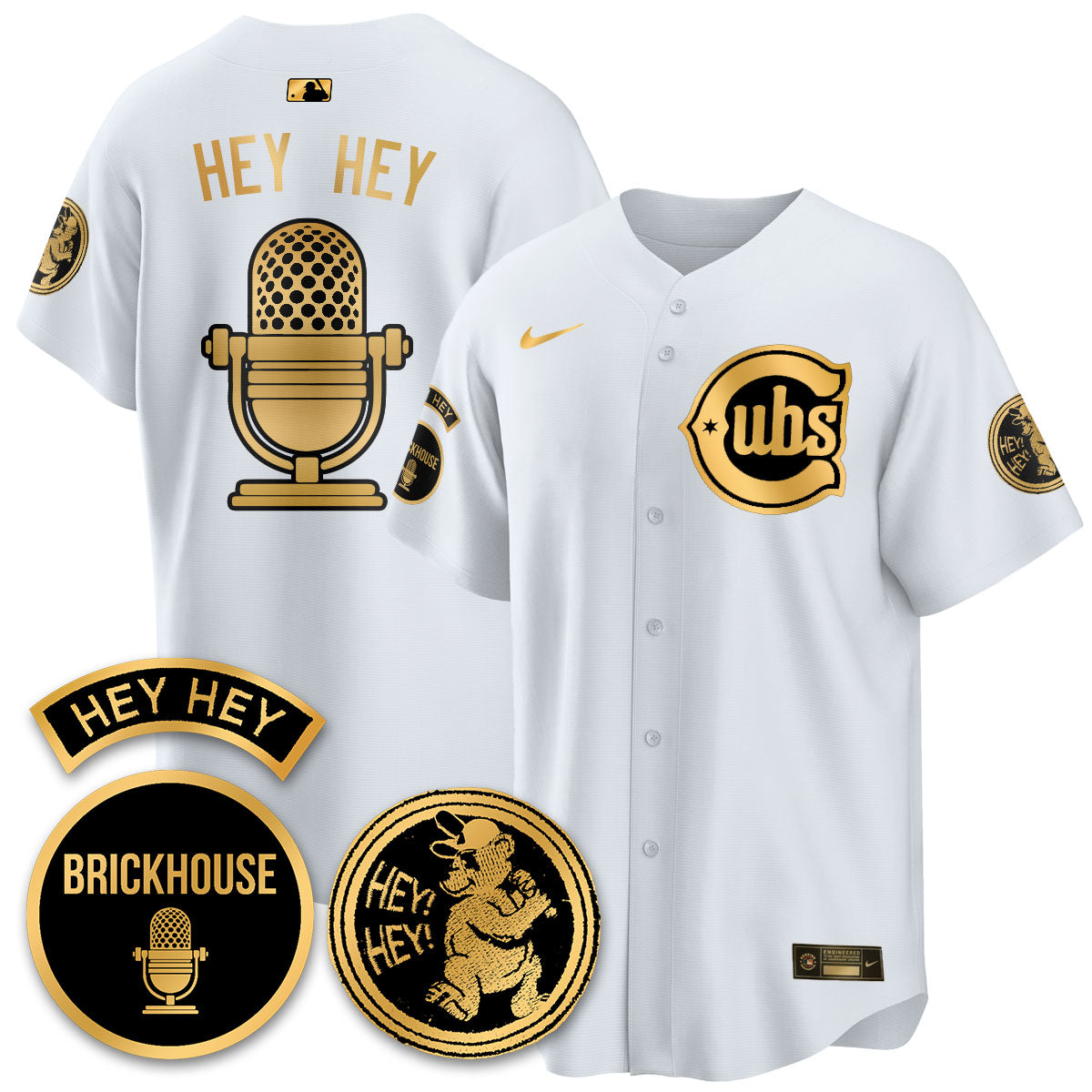 Chicago Cubs Limited Jersey - Jack Brickhouse "Hey Hey" Patch - All Stitched
