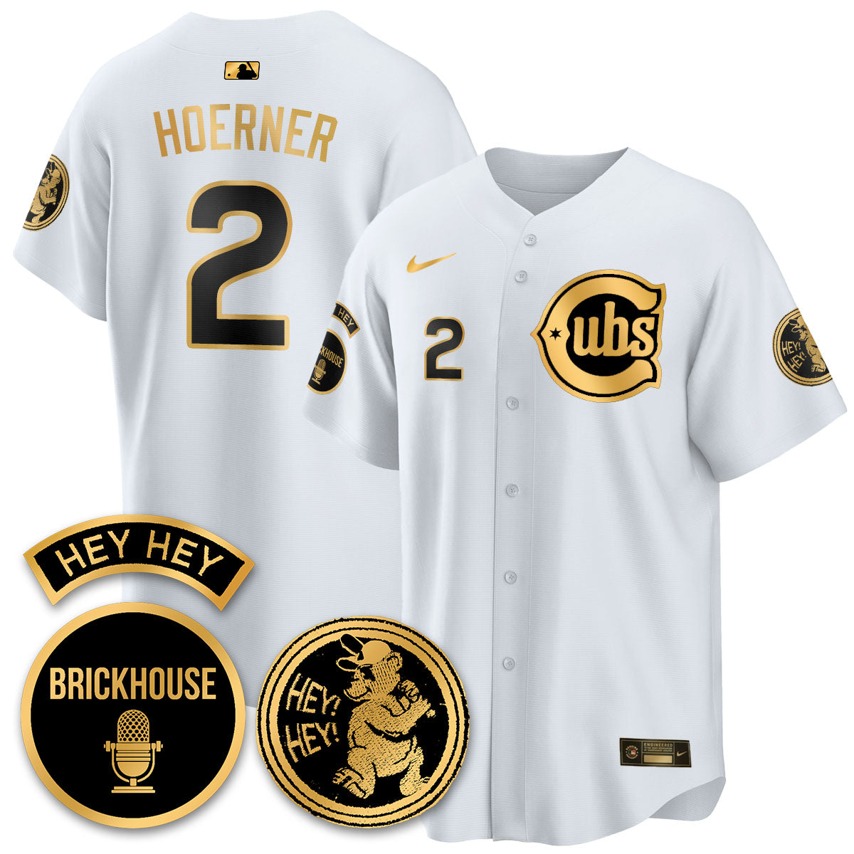 Chicago Cubs Limited Jersey - Jack Brickhouse "Hey Hey" Patch - All Stitched