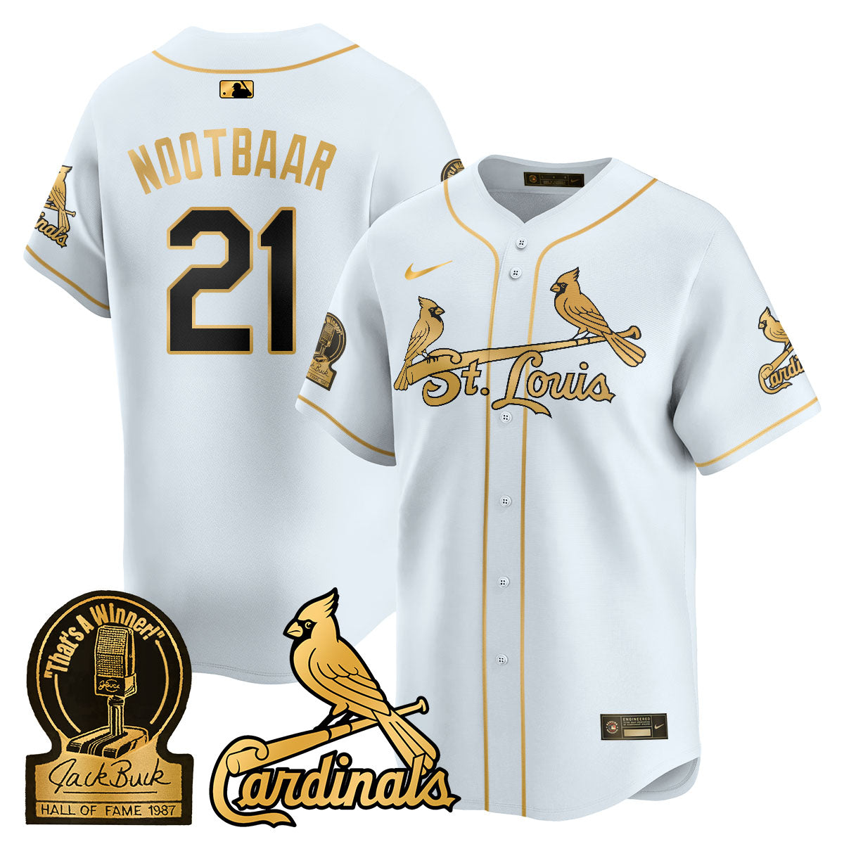 St. Louis Cardinals Jack Buck  Limited Jersey - All Stitched