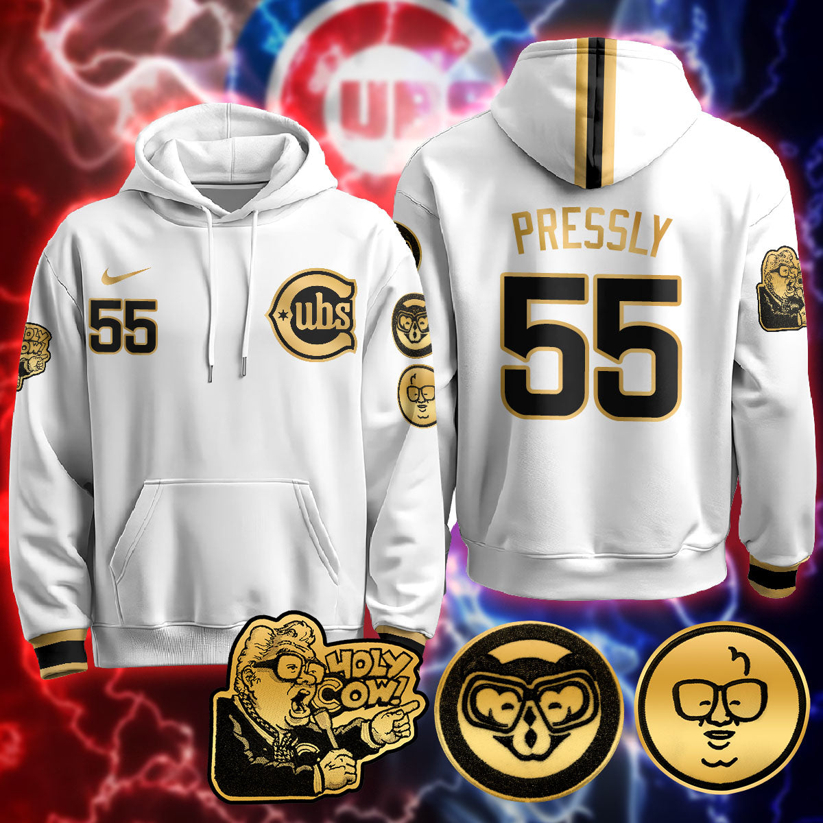 Chicago Cubs Limited Hoodie - Harry Caray "Holy Cow" Patch - All Stitched