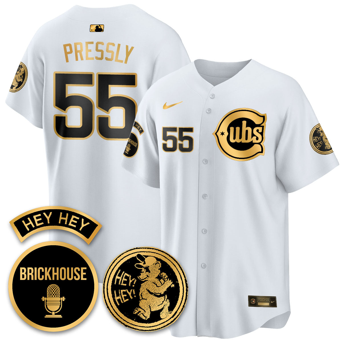 Chicago Cubs Limited Jersey - Jack Brickhouse "Hey Hey" Patch - All Stitched
