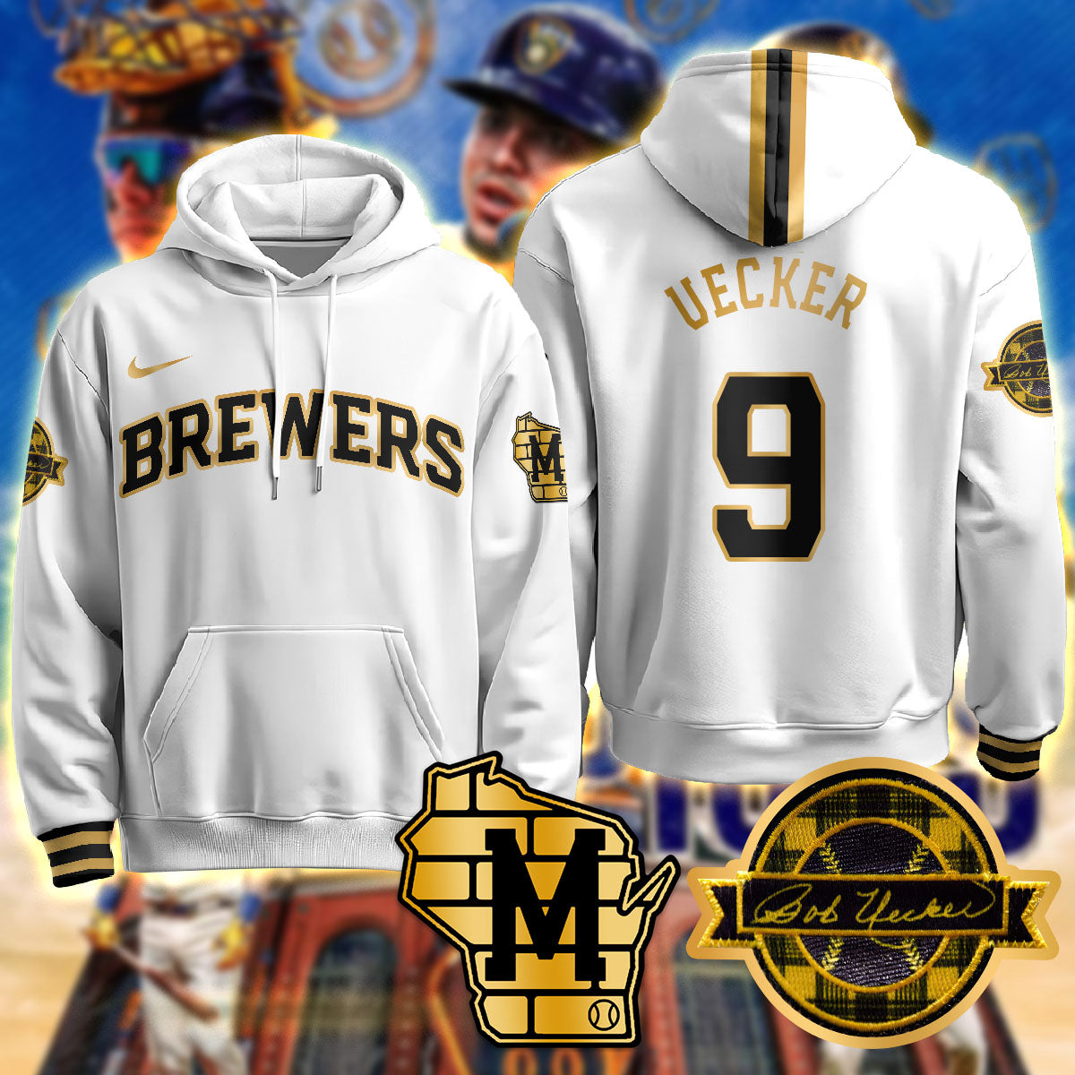 Milwaukee Brewers 2025 Limited Hoodie - Bob Uecker Patch - All Stitched