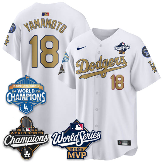 Yoshinobu Yamamoto LAD 2025 World Series MVP Jersey - All Stitched