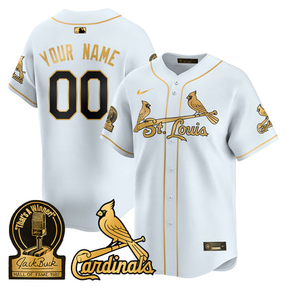 St. Louis Cardinals Jack Buck Limited Custom Jersey - All Stitched