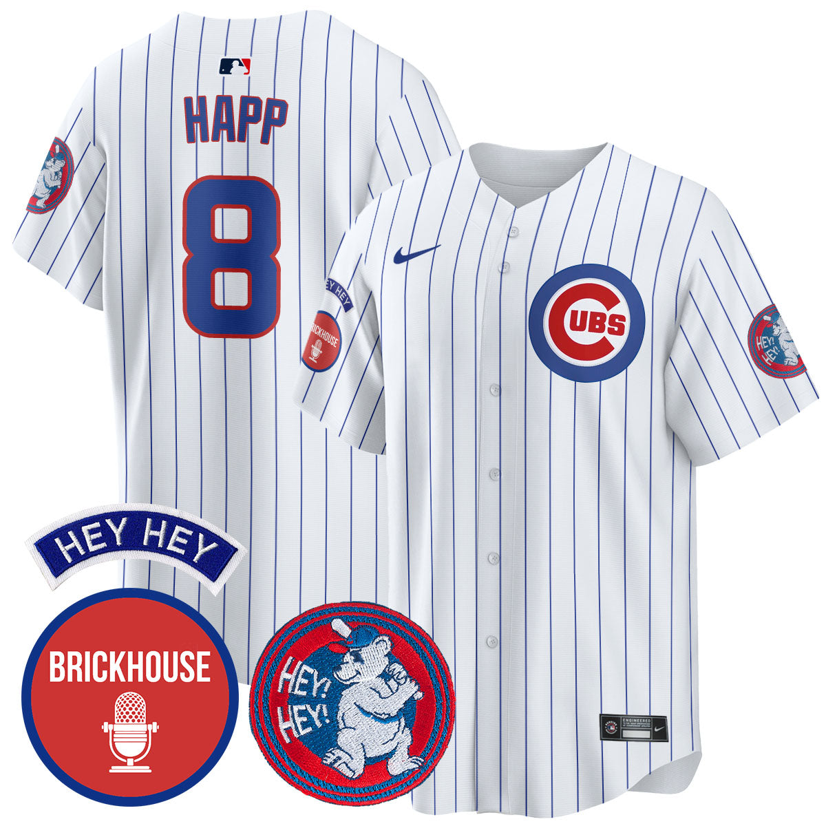 Chicago Cubs Limited Jersey - Jack Brickhouse "Hey Hey" Patch - All Stitched