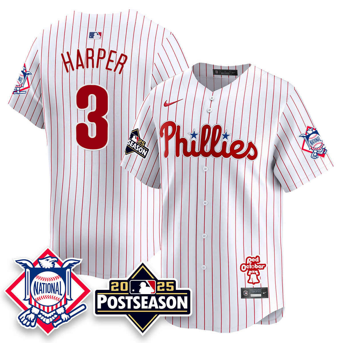 Philadelphia Phillies 2025 Postseason Jersey - All Stitched